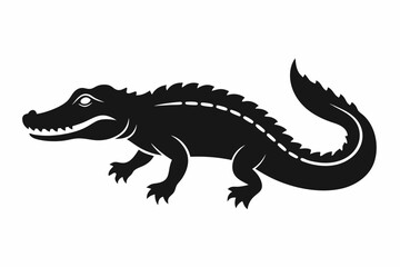 American alligator silhouette icon vector