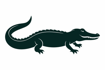 American alligator silhouette icon vector