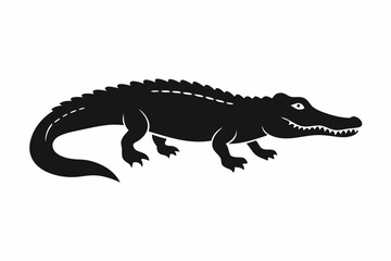American alligator silhouette icon vector