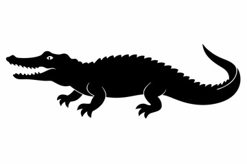 American alligator silhouette icon vector