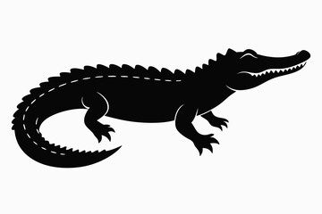 American alligator silhouette icon vector