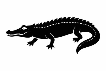 American alligator silhouette icon vector