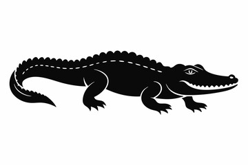American alligator silhouette icon vector