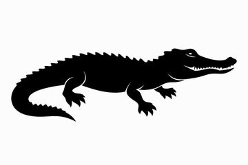 American alligator silhouette icon vector