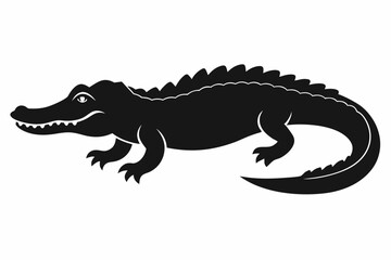 American alligator silhouette icon vector