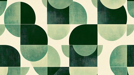 Elegant Geometric Digital Painting: Subtly Textured Circles and Squares. AI Generated