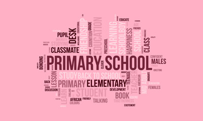 Primary School word cloud template. Primary School concept vector tagcloud background. vector illustration.