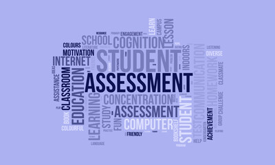 Student Assessment word cloud template. Student Assessment concept vector tagcloud background.