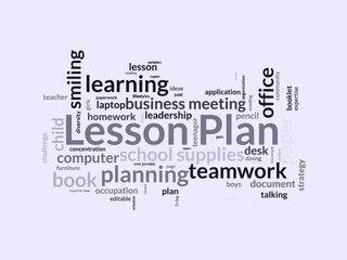 Lesson Plan word cloud template. Lesson Plan concept vector tagcloud background. vector illustration.