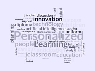 Personalized Learning word cloud template. Personalized Learning concept vector tagcloud background. vector illustration.