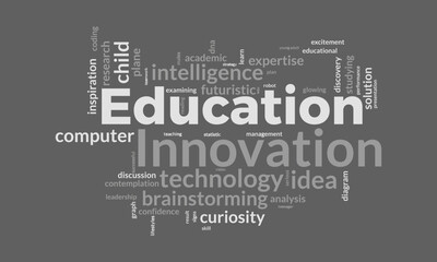 Education Innovation word cloud template. Education Innovation concept vector tagcloud background.