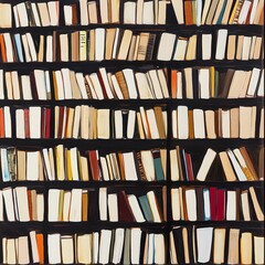 Naklejka premium A Colorful Collection of Books on Shelves