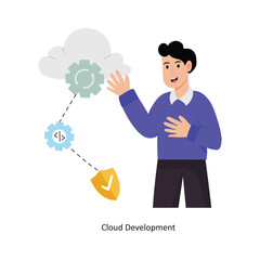 Cloud Development  concept vector illustration. Cloud Computing isolated On white Background.    