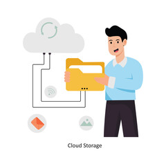 Cloud Storage    concept vector illustration. Cloud Computing isolated On white Background.        