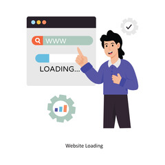 Website Loading  concept vector illustration. Cloud Computing isolated On white Background.     