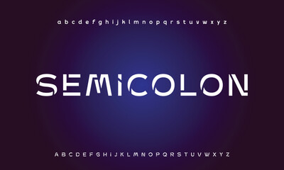 Obraz premium Creative font. Modern abstract digital tech font. Logo creative font, type, technology, movie, digital, music, movie. Fonts and illustration in vector format.