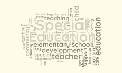 Special Education word cloud template. Special Education concept vector tagcloud background.