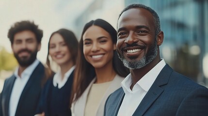 Professional Diverse Group of Businesspeople Networking Outdoors