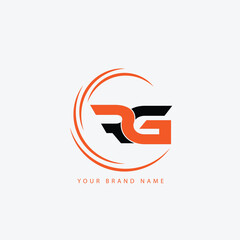 RG logo letter design on luxury background