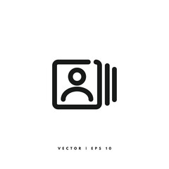 Contact Icon. Editable Stroke