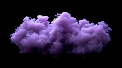 Ethereal Lavender Smoke Cloud: Striking 3D Render, Dark Background. AI Generated