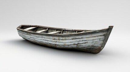Old Wooden Rowboat: A Weathered Vessel on Calm Waters