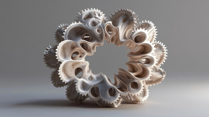 Head of gears. 3D.
