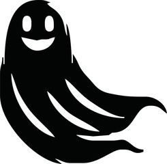 cute halloween ghosts illustration design. Black ghost icon. Flat halloween ghosts vector illustration on white background