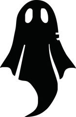 cute halloween ghosts illustration design. Black ghost icon. Flat halloween ghosts vector illustration on white background