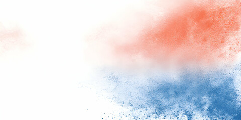 Fototapeta premium Abstract Coral & Blue Sprayed Texture: Colors blend beautifully creating a dynamic, artistic effect.