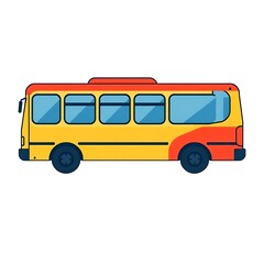 A bus icon with a long, rectangular design, minimal windows, and clean detailing, rendered on a plain white background