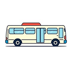A bus icon with a long, rectangular design, minimal windows, and clean detailing, rendered on a plain white background