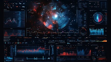 Obraz premium Stunning Futuristic Interface Digital Painting: Vividly Detailed Close-Up. AI Generated