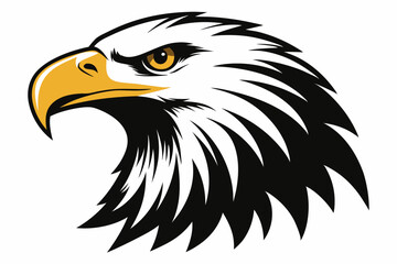 American bald eagle silhouette icon vector