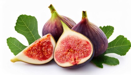 Fresh Fig Fruits, Leaves, and Slices: Detailed and Artistic Presentation