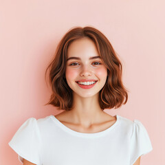 Fototapeta premium Portraits of beautiful European women with short hair
