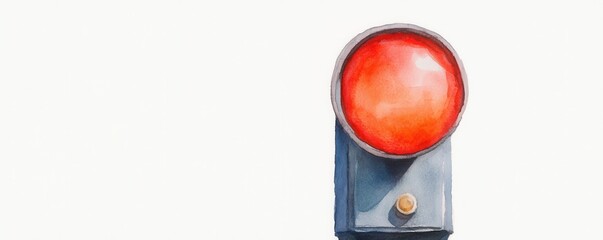 Close-Up of a Flashing Warning Light Indicating a Critical Alert on a Control Panel