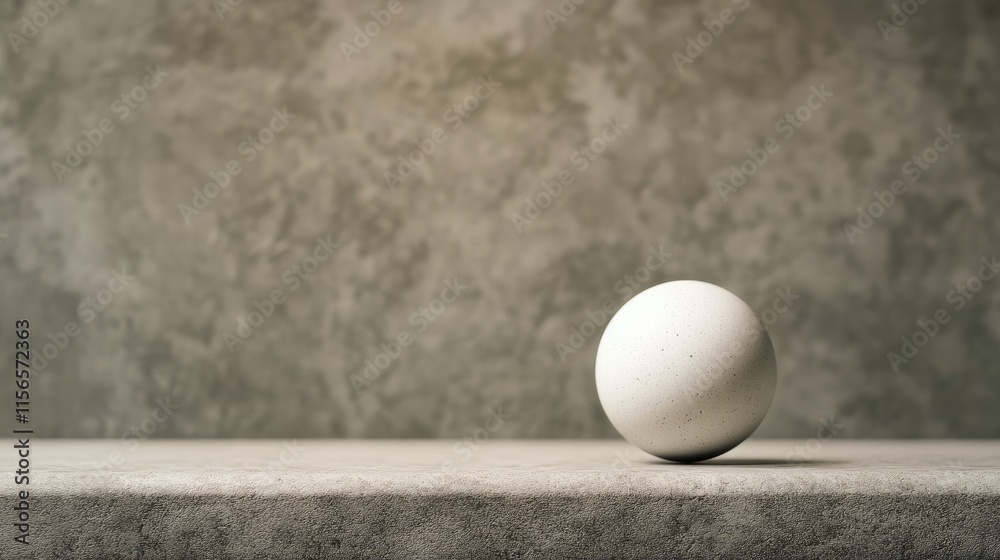 Poster minimalist image of a cue ball positioned on a textured surface with ample empty space for text or d