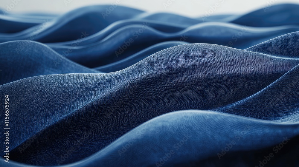 Poster denim fabric waves creating a soft and breathable texture with ample empty space for creative text o