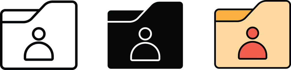 User Folder, private directory Icon. Editable Stroke