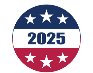 2025 american badge vector design isolated on white.