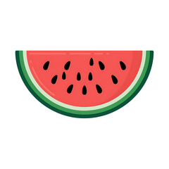 A juicy slice of watermelon isolated on transparent background