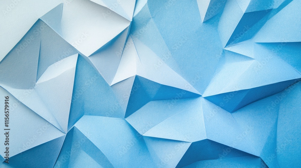 Poster textured blue paper crumpled design with geometric shapes and empty space for creative projects and 