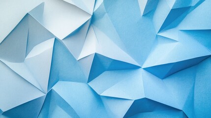 Fototapeta premium Textured Blue Paper Crumpled Design with Geometric Shapes and Empty Space for Creative Projects and Informative Content