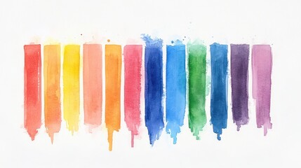 Fototapeta premium Vibrant Watercolor Painting on White Background