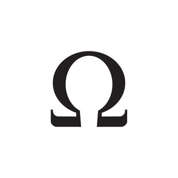 Omega icon, Ohm icon and symbol vector illustration