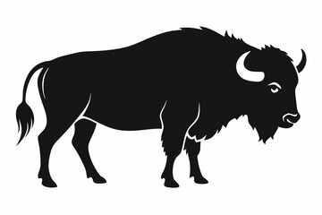 American bison silhouette icon vector