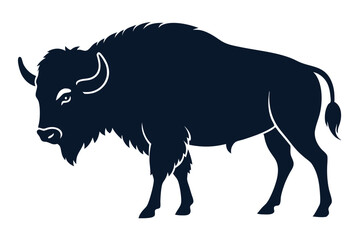 American bison silhouette icon vector