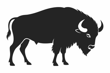 American bison silhouette icon vector