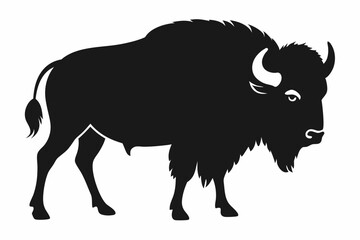 American bison silhouette icon vector